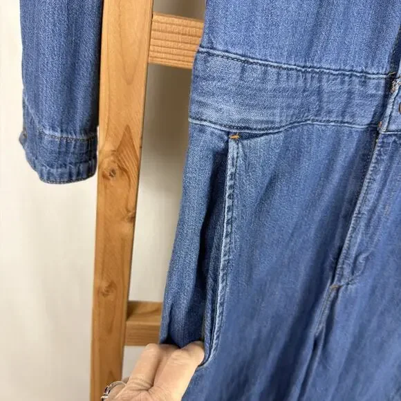 Vintage Levi's Blue Drawstring Waist Denim Jumpsuit #1295 Size XS - Picture 2 of 6